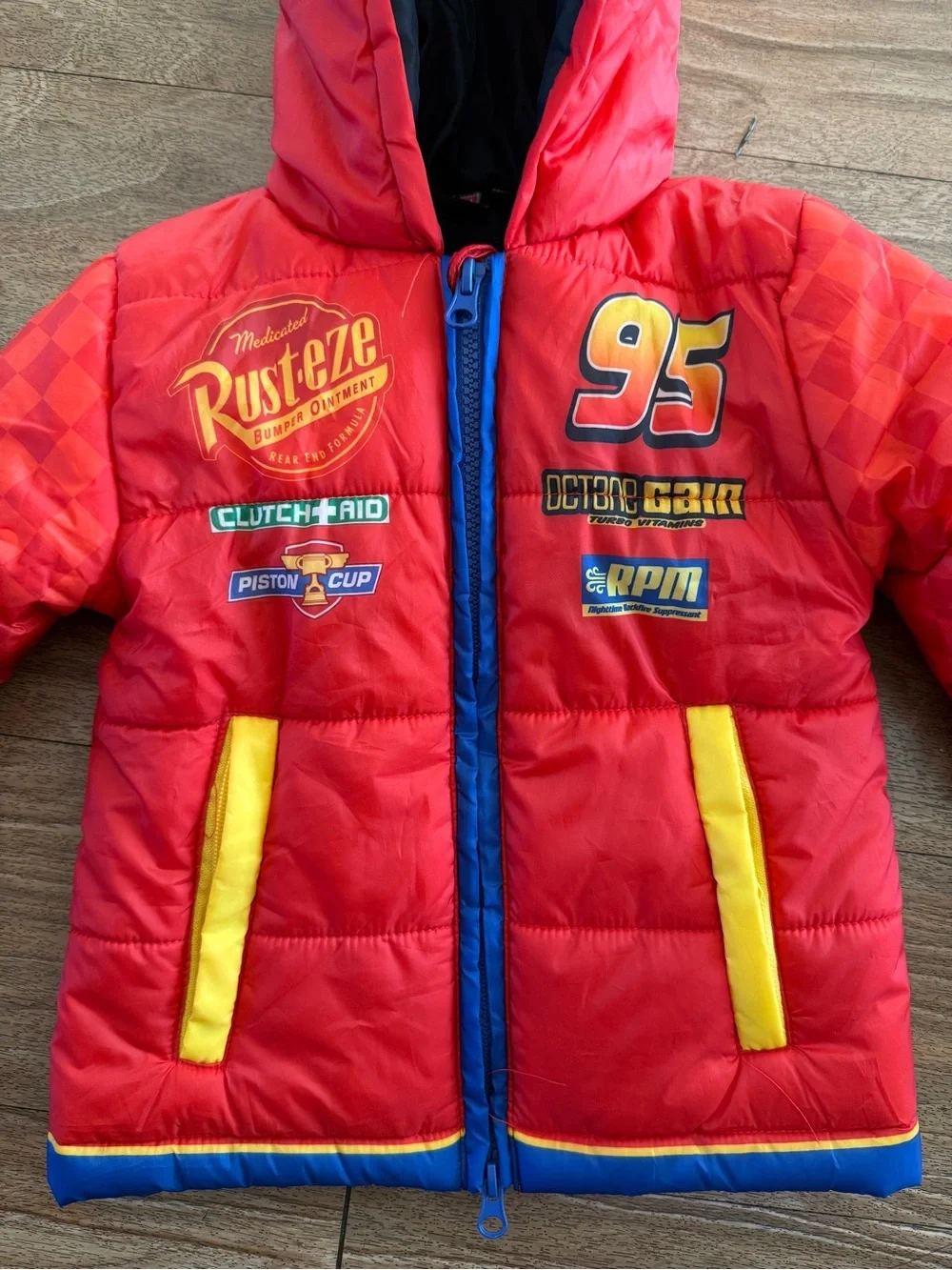 Disney Cars Lightning McQueen Red Hooded Kids Jacket - 95 Graphic